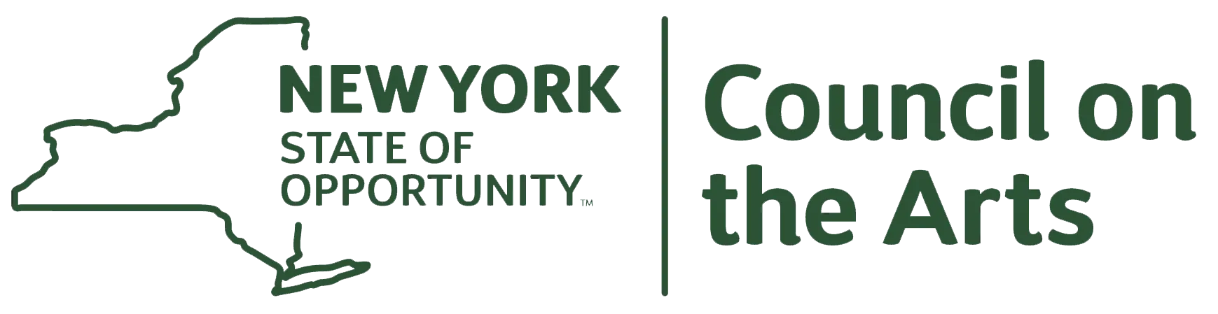A logo of New York on the council of the arts